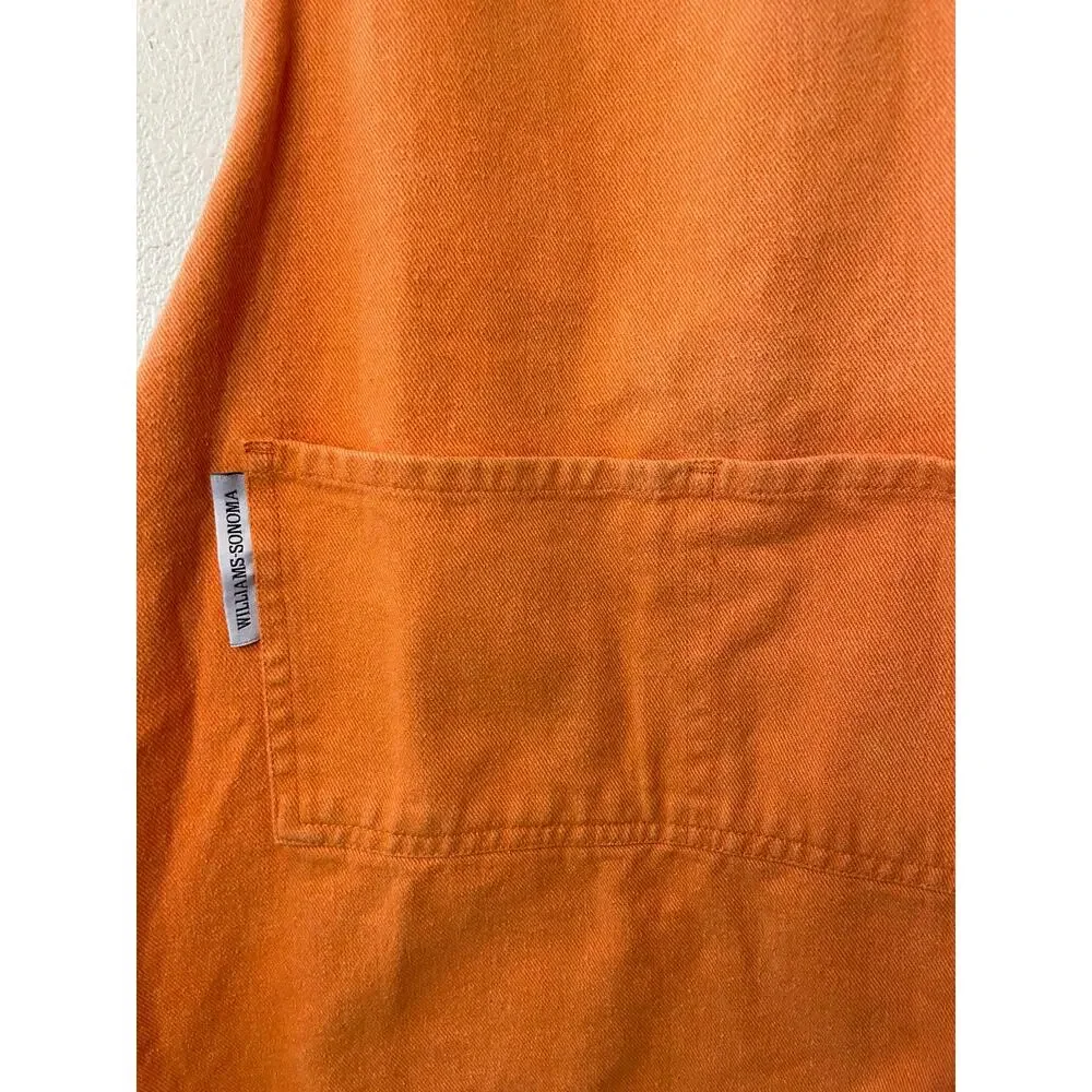 Williams Sonoma Children’s Fall Pumpkin Embroidered Orange Apron